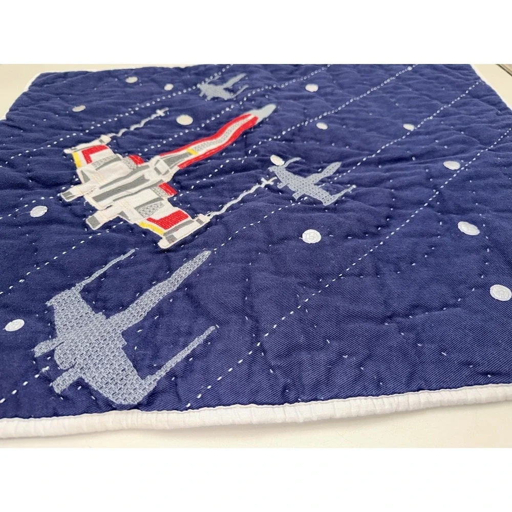 Pottery Barn Kids Star Wars X-Wing TIE Fighter Quilted Standard Sham Navy